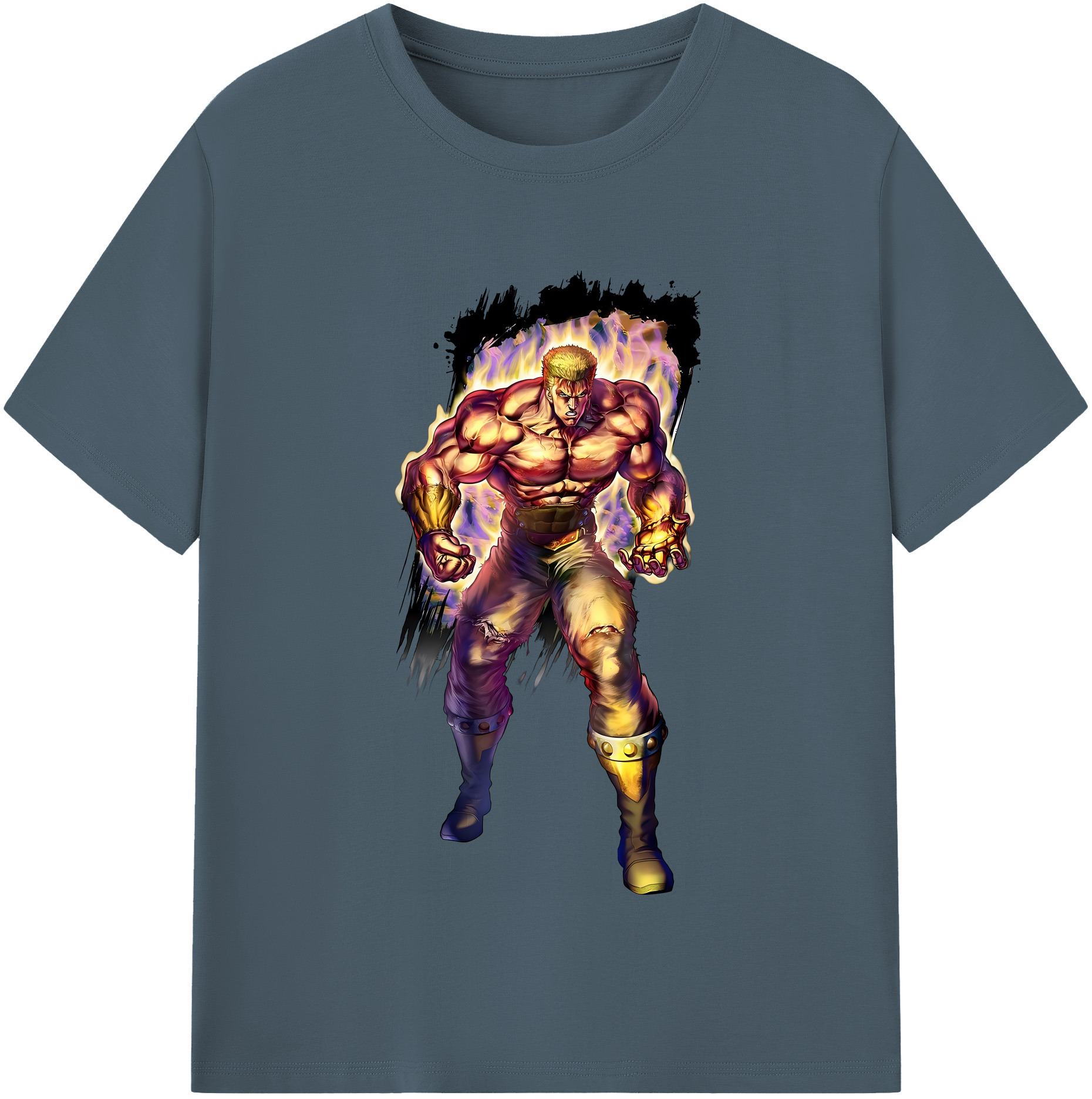 （画像用） 北斗の拳 Fist of the North Star 綿100％半袖Tシャツ（フロントプリント）